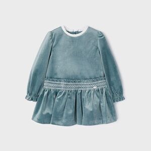 Size 18 months Baby Mayoral Kids Formal Dress in Teal Velvet